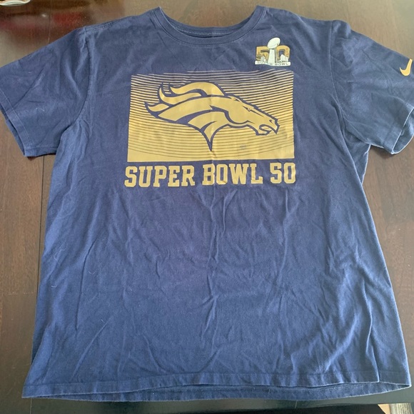 Nike Other - Denver Broncos Super Bowl 50 shirt. XL navy & gold